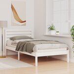 vidaXL Cadre de lit Blanc 75 x 190 cm Bois massif en pin