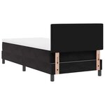 vidaXL Lit à ressorts avec matelas Noir 90 x 190 cm Velours