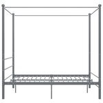 vidaXL Cadre de lit à baldaquin sans matelas gris métal 160x200 cm