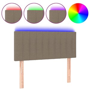 vidaXL Tête de lit à LED Taupe 90x5x78/88 cm Tissu