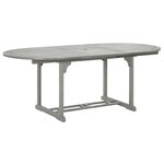 vidaXL Table de jardin Gris 200x100x75 cm Bois d'acacia massif