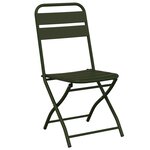 Set de bistrot pliant 3 pièces vert foncé en acier