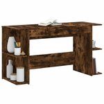 vidaXL Bureau chêne fumé 140x50x75 cm bois d'ingénierie