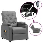 vidaXL Fauteuil de massage électrique Gris Similicuir