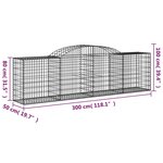 vidaXL Paniers à gabions arqués 2 Pièces 300x50x80/100 cm fer galvanisé