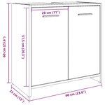 vidaXL Armoire lavabo de salle de bain gris béton 60x33x60 cm