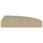 vidaXL Étagères d'angle flottantes 4 Pièces chêne 25x25x3 8 cm MDF