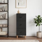 vidaXL Armoire à tiroirs Noir 33 x 34 5 x 90 cm Bois d'ingénierie