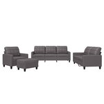 vidaXL Ensemble de canapés 4 Pièces avec coussins Gris Similicuir