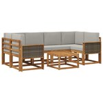 vidaXL Ensemble de canapés d'extérieur 5 pc Naturel et gris clair