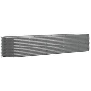 vidaXL Lit surélevé de jardin Acier galvanisé 368x80x68 cm gris