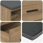 vidaXL Banc d'entrée avec coussin Chêne artisanal 60 x 38 x 46 cm