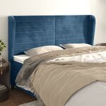 vidaXL Tête de lit avec oreilles Bleu foncé 183x23x118/128 cm Velours