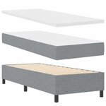 vidaXL Lit à ressorts avec matelas Gris clair 90 x 190 cm tissu