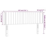 vidaXL Tête de lit à LED Noir 147x16x78/88 cm Tissu