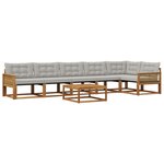 vidaXL Ensemble de canapés d'extérieur 7 Pièces Naturel et gris clair