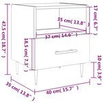 vidaXL Tables de chevet 2Pièces chêne fumé 40x35x47 5cm bois d’ingénierie