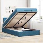 vidaXL Cadre de lit ottoman avec matelas bleu foncé 120x200 cm velours
