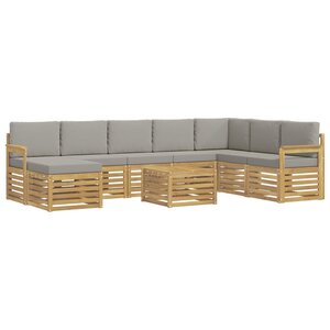 vidaXL Ensemble de canapés d'extérieur 7 pc Blanc et gris clair