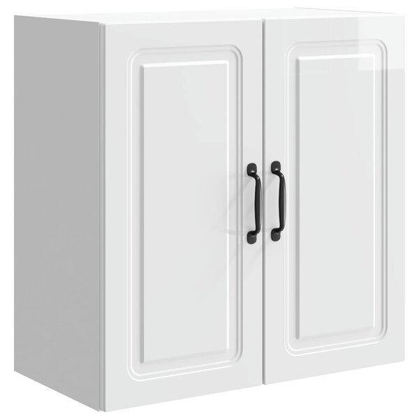 vidaXL Armoire Murale 59 x 31 x 60 cm Bois d'ingénierie Blanc brillant