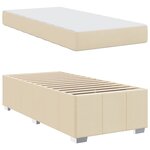 vidaXL Cadre de lit avec matelas Crème 100 x 200 cm tissu