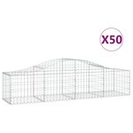 vidaXL Paniers à gabions arqués 50 Pièces 200x50x40/60 cm fer galvanisé