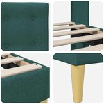 vidaXL Cadre de lit avec tête de lit Vert foncé 160 x 200 cm Tissu