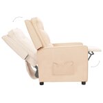 vidaXL Fauteuil inclinable Crème Tissu