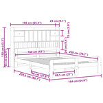 vidaXL Lit bibliothèque sans matelas 160x200 cm bois massif de pin