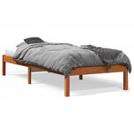 vidaXL Cadre de lit sans matelas cire marron 90x190 cm bois pin massif