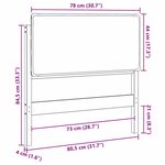 vidaXL Tête de lit capitonnée Naturel et Noir 75 cm Pin massif