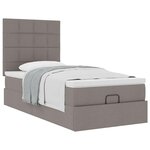 vidaXL Cadre de lit ottoman avec matelas taupe 80x200 cm tissu