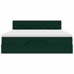 VidaXL Cadre de lit ottoman avec matelas vert foncé 180x200 cm velours