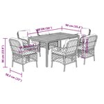 vidaXL Ensemble à manger de jardin coussins 7Pièces Noir Résine tressée