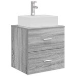vidaXL Vanité de lavabo mural Sonoma gris 49 5 x 41 x 62 5 cm
