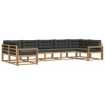 vidaXL Ensemble de canapés d'extérieur 7 Pièces Blanc et anthracite