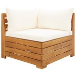 vidaXL Salon de jardin 2 Pièces avec coussins bois d'acacia solide