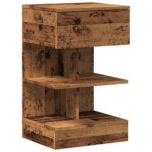 vidaXL Table de chevet vieux bois 40x35x65 cm bois d'ingénierie