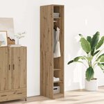 vidaXL Garde-robe chêne artisanal 30x50x200 cm bois d'ingénierie