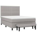 vidaXL Sommier à lattes de lit avec matelas Gris clair 140x200cm Tissu