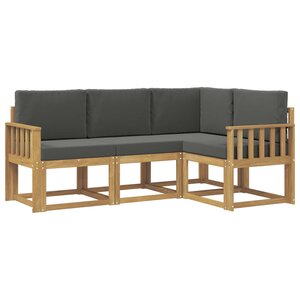 vidaXL Ensemble de canapés d'extérieur 4 Pièces Blanc et anthracite
