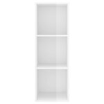 vidaXL Meuble TV mural Blanc brillant 37x37x107 cm Bois d’ingénierie