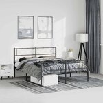 vidaXL Cadre de lit métal sans matelas avec pied de lit noir 150x200cm