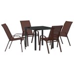 vidaXL Ensemble de salle à manger pour jardin 5 Pièces Marron et Noir