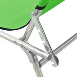 Vidaxl chaise longue pliable avec auvent vert aluminium