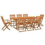 vidaXL Ensemble à manger de jardin 9 Pièces 220x90x75 cm bois d'acacia