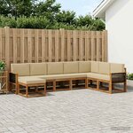 vidaXL Ensemble de canapés d'extérieur 8 Pièces Naturel et Beige