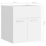 vidaXL Armoire d'évier avec lavabo intégré Blanc Bois d'ingénierie