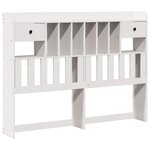 vidaXL Lit bibliothèque sans matelas blanc 140x190 cm bois pin massif