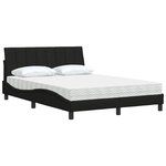 vidaXL Lit avec matelas noir 140x190 cm tissu